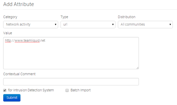 This form allows you to add attributes.